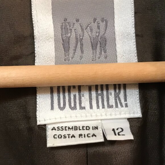 Together Wool Blend Jacket: Vintage 80s Donegal Tweed Tan Brown Blazer 12M - Picture 3 of 12